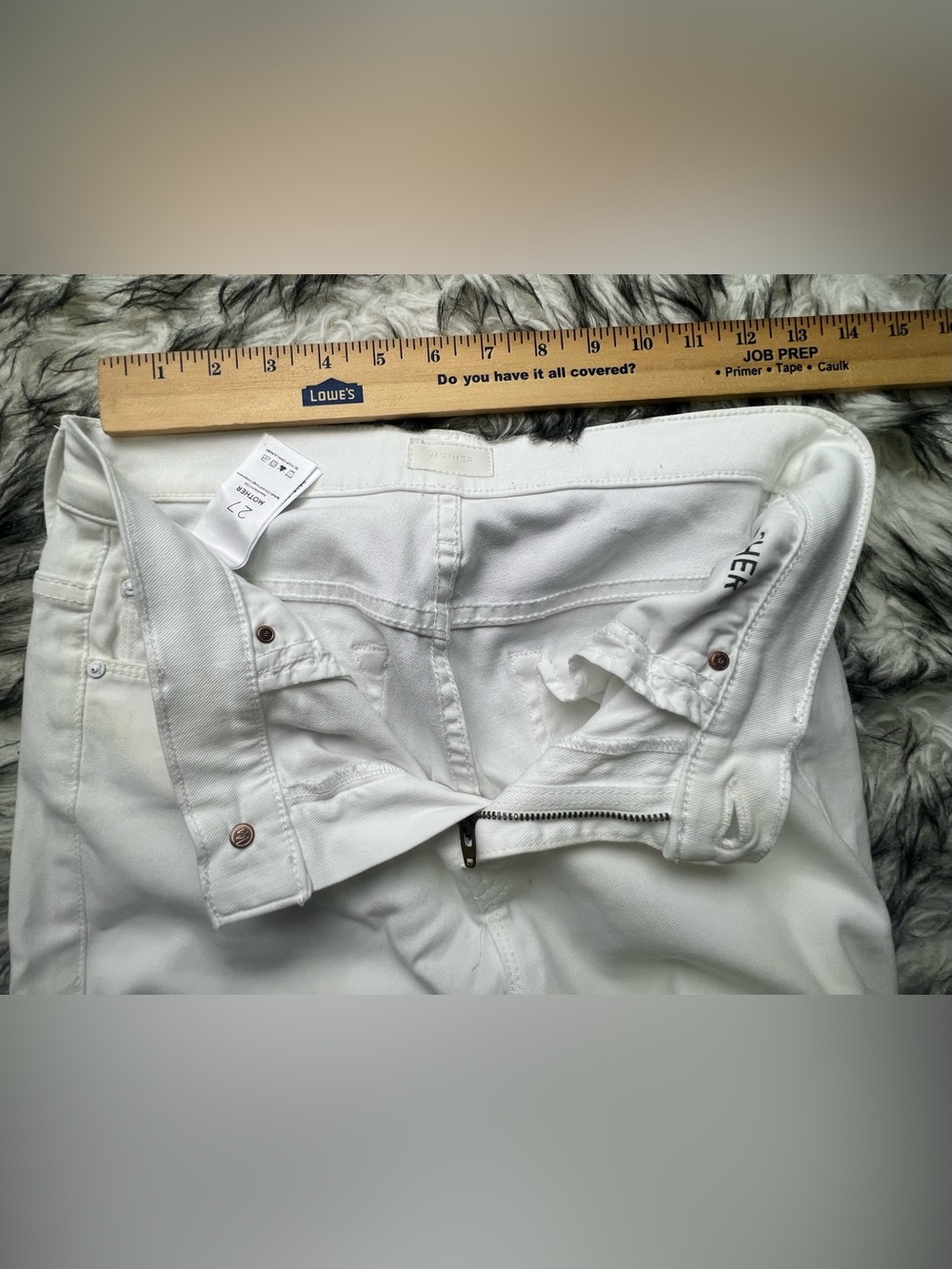 MOTHER The Weekender Fray Jeans - White